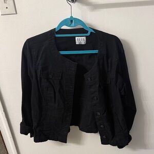Elle Women's Elegant Black Denim Jacket